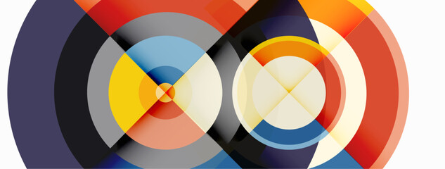 Obraz premium Circles with shadows trendy minimal geometric composition abstract background