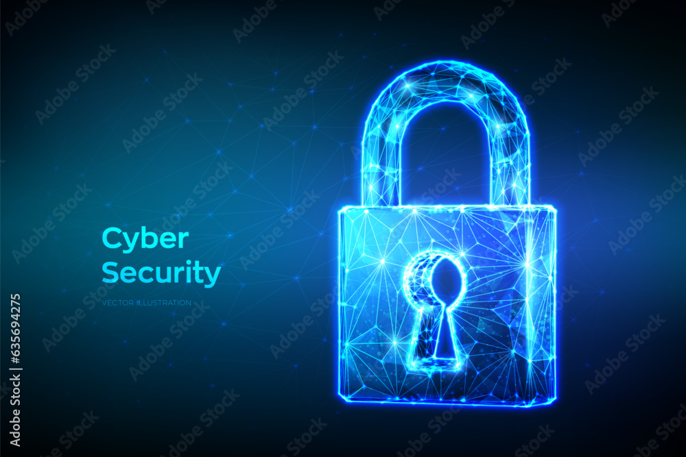 Poster lock. cyber security. padlock with keyhole icon. protect and security or safe concept. illustrates c