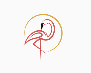 flamingo logo symbol design template illustration inspiration