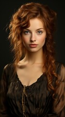 Fototapeta premium A beautiful woman from a European country with delicate skin
