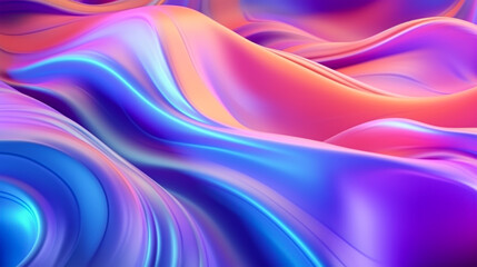 abstract satin fabric background with smooth lines in blue, pink and purple colors