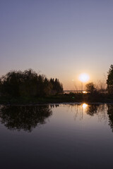 Obraz premium Late Spring Sunset at Astotin Lake