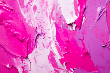 Abstract background of acrylic paint in pink and purple tones. Close-up.
