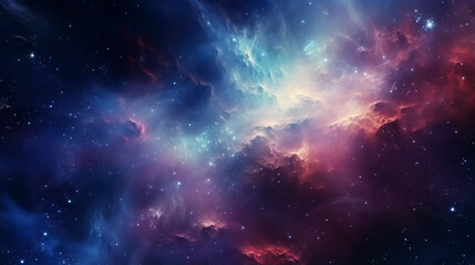 Naklejka premium Abstract space background with nebula and stars