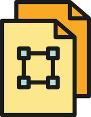 Edit document icon outline vector. Stroke tool. Scale digital color flat