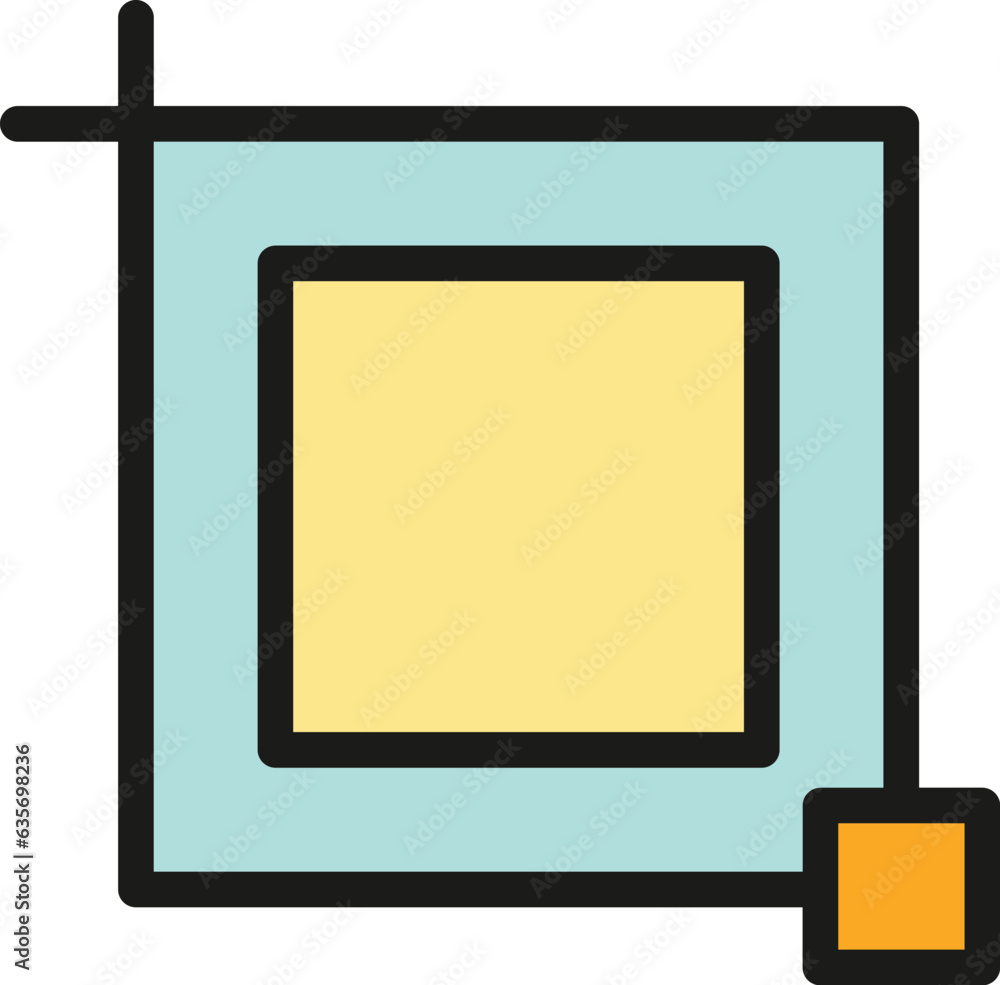 Poster draw image icon outline vector. edit tool. document data color flat
