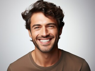 Portrait of an attractive smiling man, generative ai