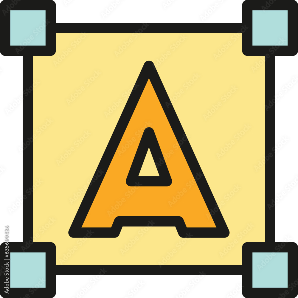 Poster edit point icon outline vector. data interface. scale digital color flat