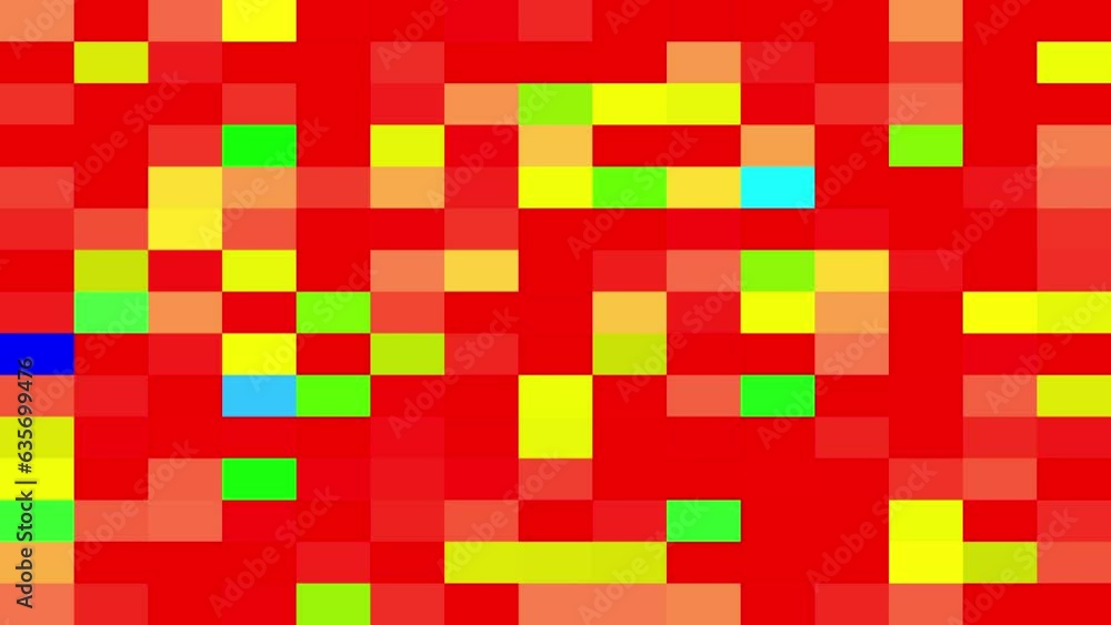 Poster loop green blue yellow orange red pixel led digital grid lights pattern animation abstract backgroun