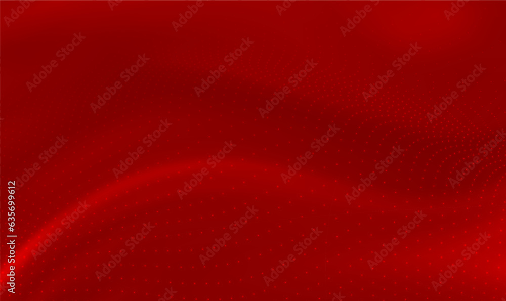Fototapete Abstract digital technology futuristic red particle wave. Abstract sound visualization. Flow digital structure. Grid data technology. Pattern point visualization. Futuristic point wave. Vector EPS10.