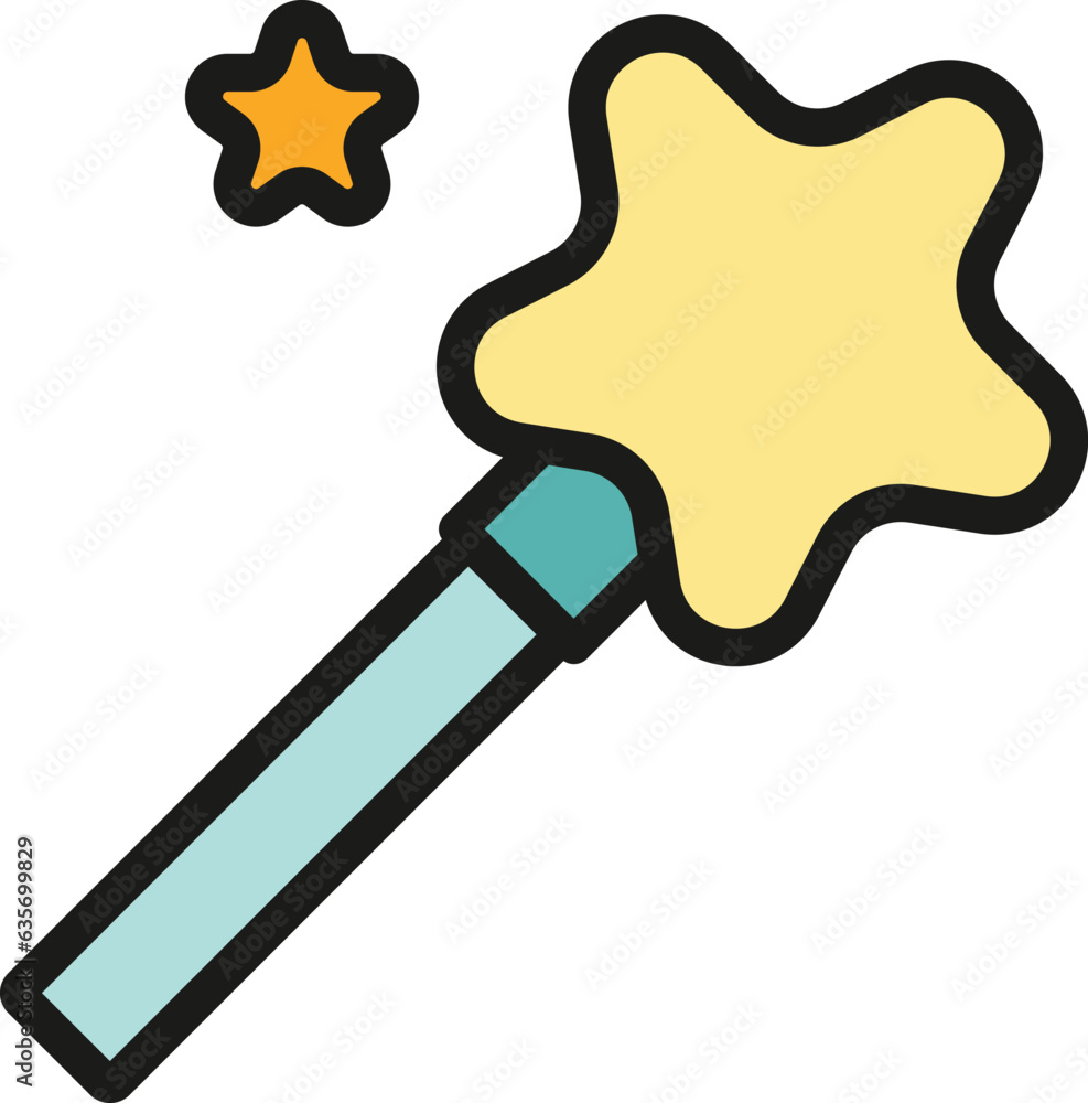 Poster magic wand tool icon outline vector. digital scale. edit stroke color flat
