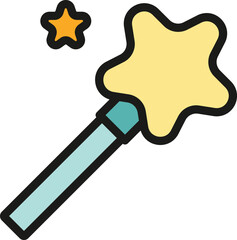 Magic wand tool icon outline vector. Digital scale. Edit stroke color flat