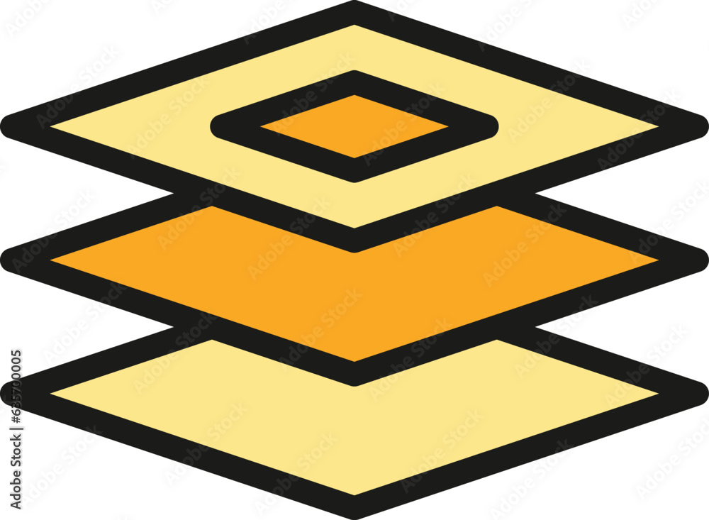 Poster digital layer icon outline vector. edit tool. data scale color flat
