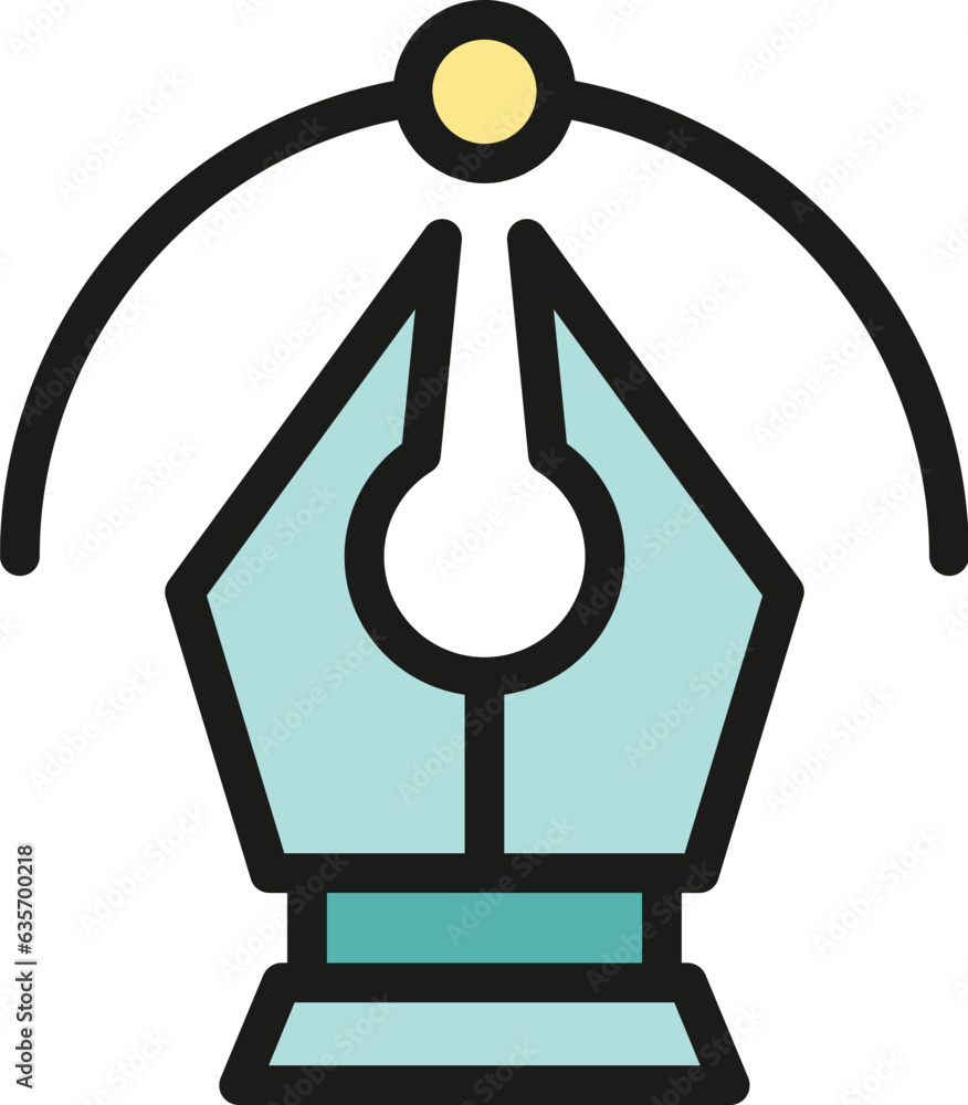 Poster edit digital tool icon outline vector. stroke interface. photo scale color flat