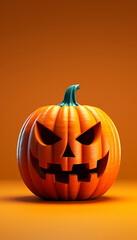 3d Jack-o-Lantern on plain background