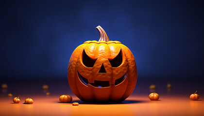 3d Jack-o-Lantern on plain background
