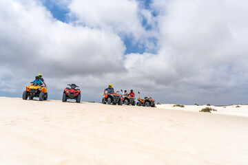 Quad biking at Lancelin Sand Dunes, Western Australia.