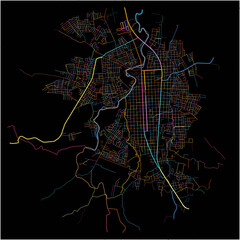 Colorful Map of Esteli, Esteli with all major and minor roads.