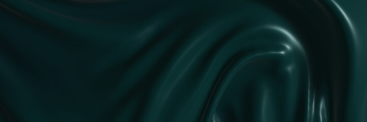 3D dark green abstract wave background