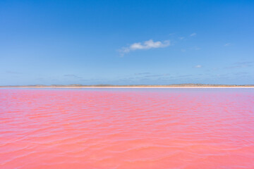 Hutt Lagoon (Pink Lake) in Port Gregory, Western Australia.