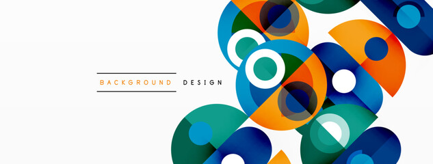 Simple circles and round elements pattern. Minimalist design geometric landing page. Creative concept for business, technology, science or print design