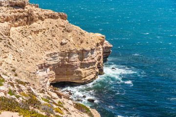 Grandstand/Shellhouse: views of the rugged cliffs on the coastline of Kalbarri National Park, Western Australia.