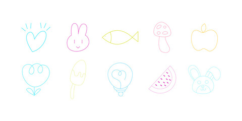 Cute Doodle Shape Set