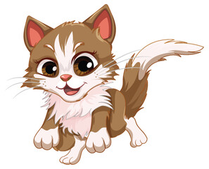 Cute Cat in Jumping Pose Vector