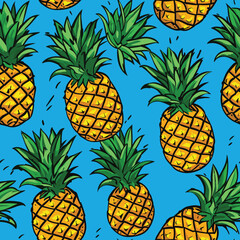 Seamless Colorful pineapples Pattern. Seamless pattern of pinapples in colorful style. Add color to your digital project with our pattern!