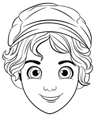 Male teen cartoon wearing hat