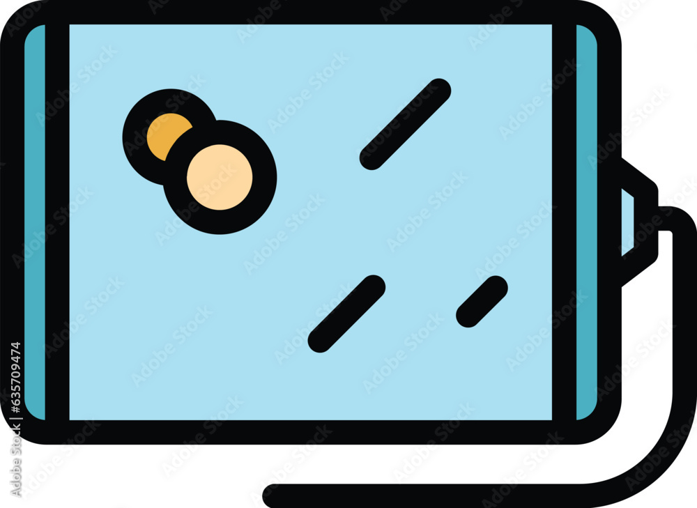 Poster charging device icon outline vector. smart click. digital button color flat