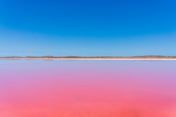 Hutt Lagoon (Pink Lake) in Port Gregory, Western Australia.