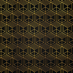 Golden abstract linear luxury style 16 pattern, square modern pattern design.