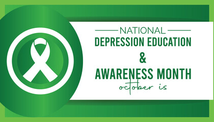 Vector illustration on the theme of national Depression education and awareness month observed each year during October greeting card, poster with background.