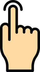 Finger touchscreen icon outline vector. App phone. Digital smart color flat
