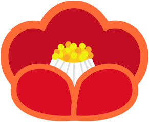 Camellia red flower icon