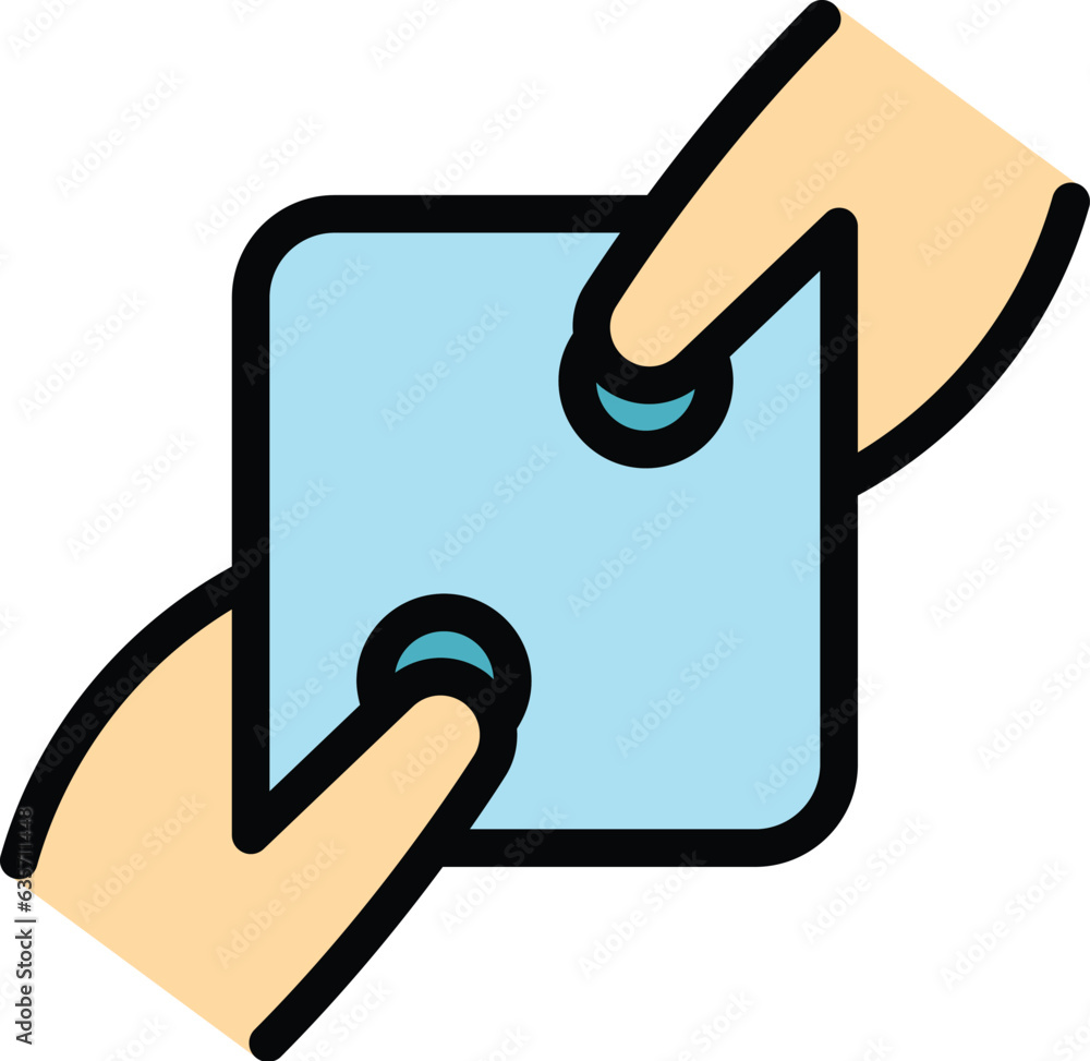 Aufkleber digital touch icon outline vector. screen hand. click smart color flat