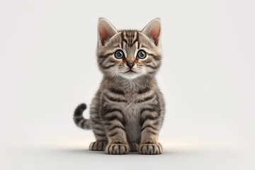 Adorable 3D Baby Cat on Pose