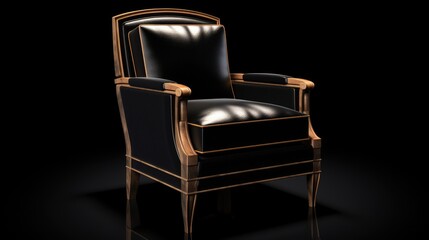 modern chair, black background, 3D rendering