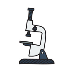 Microscope. Education doodles color hand drawn