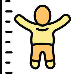 Baby grow icon outline vector. Infant child. Health born color flat