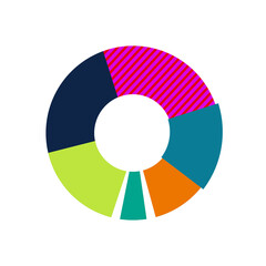 colorful silhouette with pie chart