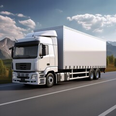 Fototapeta premium Cargo truck on the road