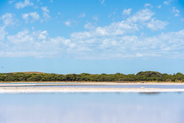 Salt lakes on Rottnest Island, Western Australia.