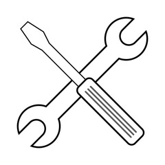 wrench and screwdriver, Tools Icon, Vector Illustration, Setting icon vector for web, computer and mobile app