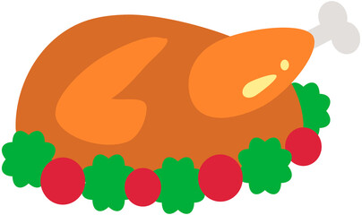 christmas roast chicken Icons 