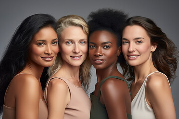 Obraz premium Portrait of diverse group Of beautiful women