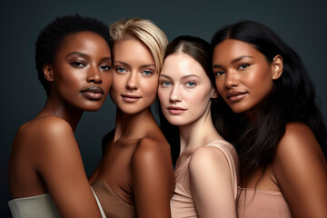 Portrait of diverse group Of beautiful women