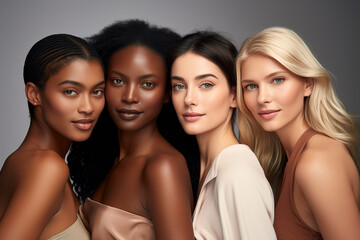 Portrait of diverse group Of beautiful women
