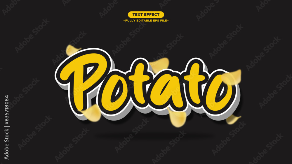 Poster potato logotype vector text effect fully editable text and font